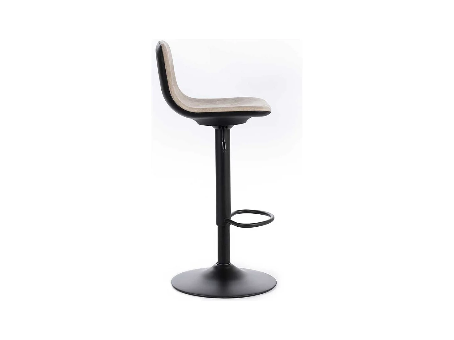 Tresenstühle in Beige und Schwarz mit Rückenlehne (2er Set)