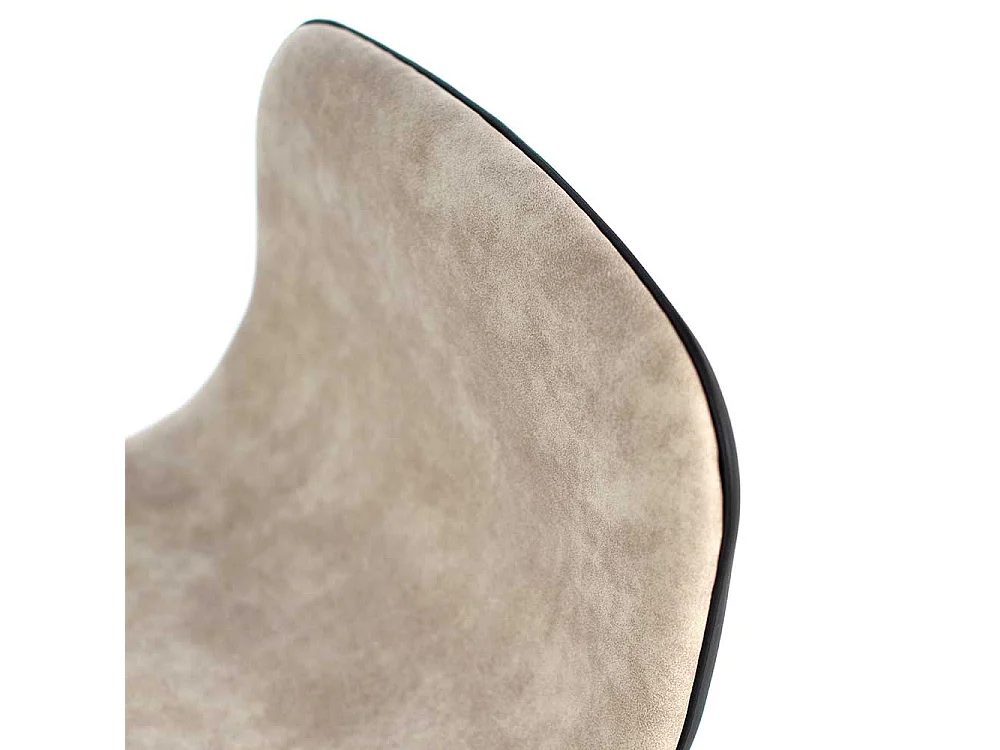 Tresenstühle in Beige und Schwarz mit Rückenlehne (2er Set)