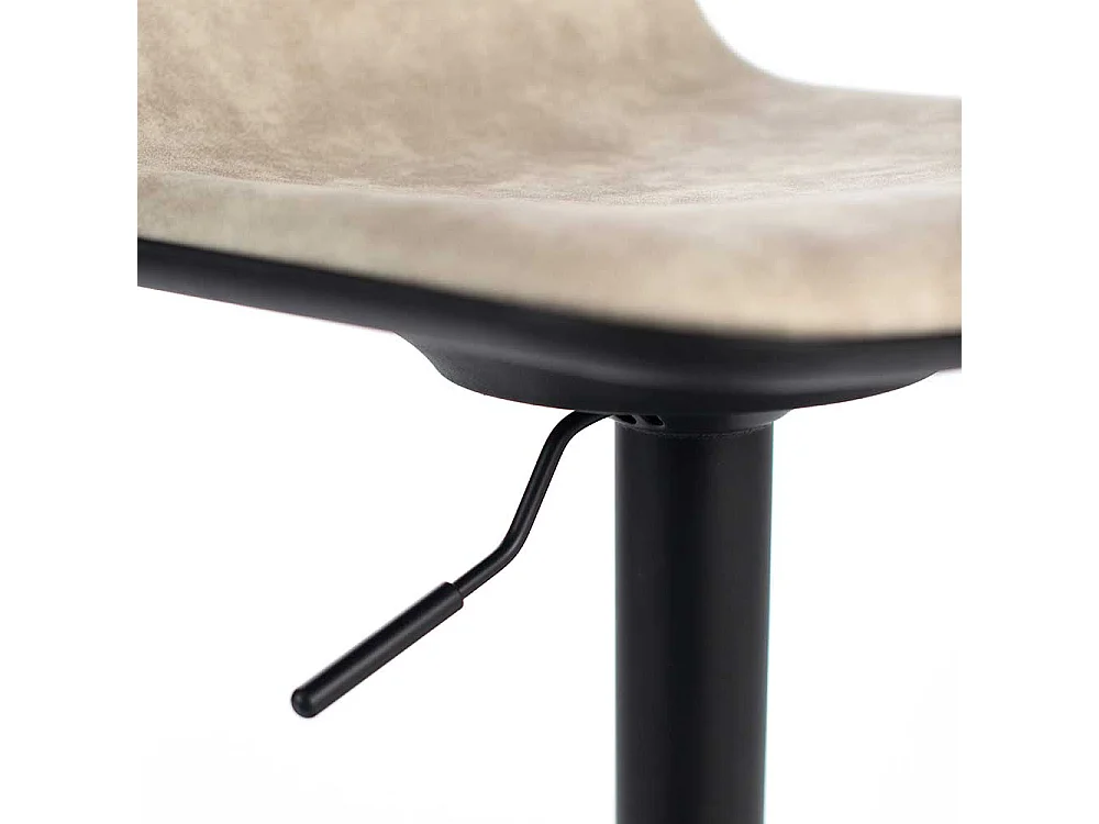 Tresenstühle in Beige und Schwarz mit Rückenlehne (2er Set)