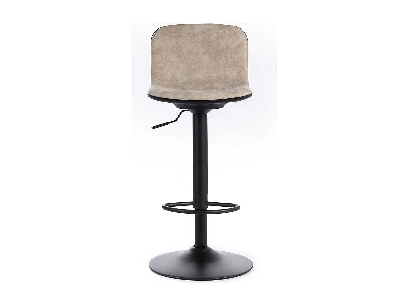 Tresenstühle in Beige und Schwarz mit Rückenlehne (2er Set)