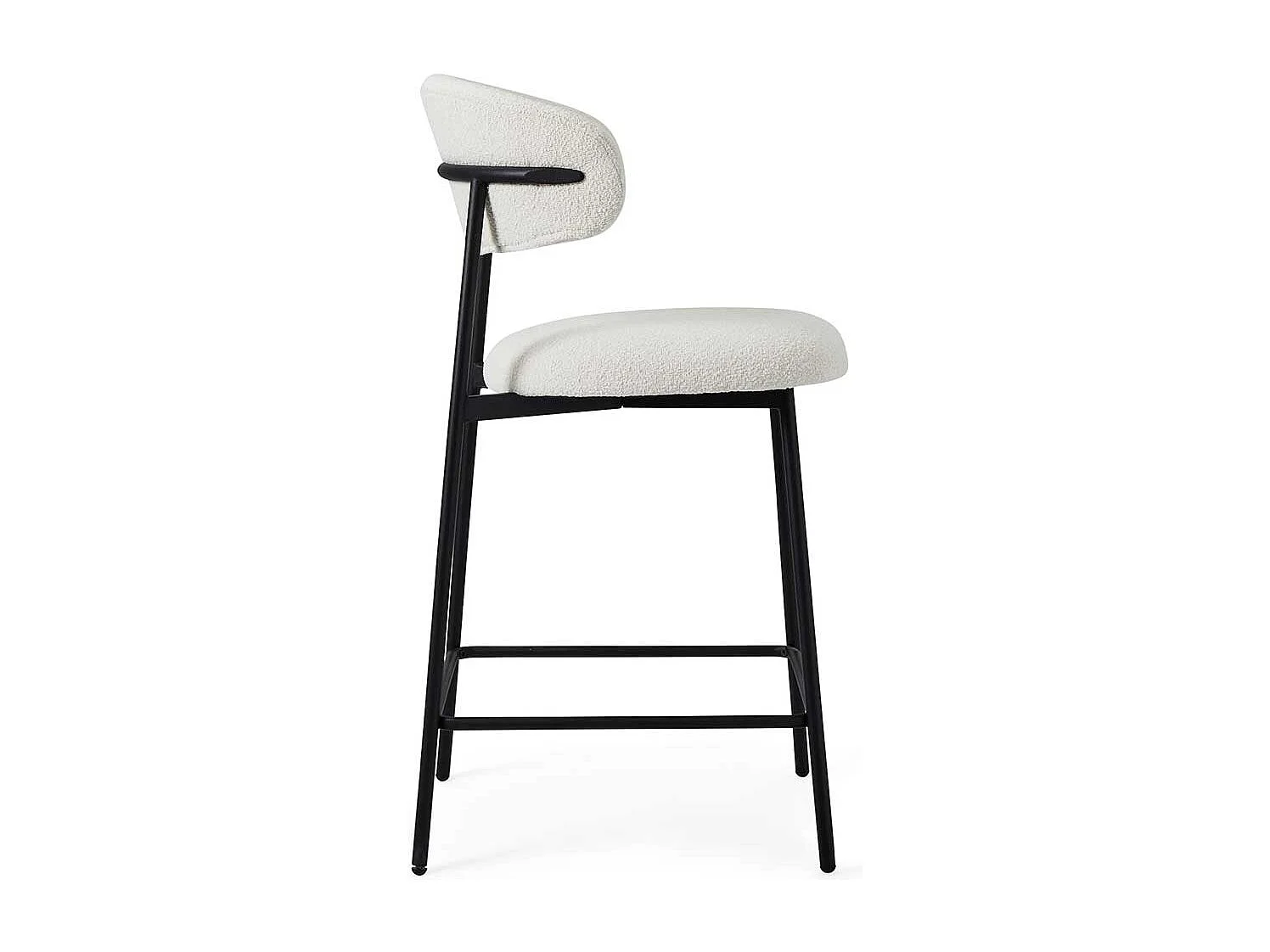 Barhocker Barstuhl mit Fußgestell aus Metall und gepolsterter Rückenlehne (2er Set)