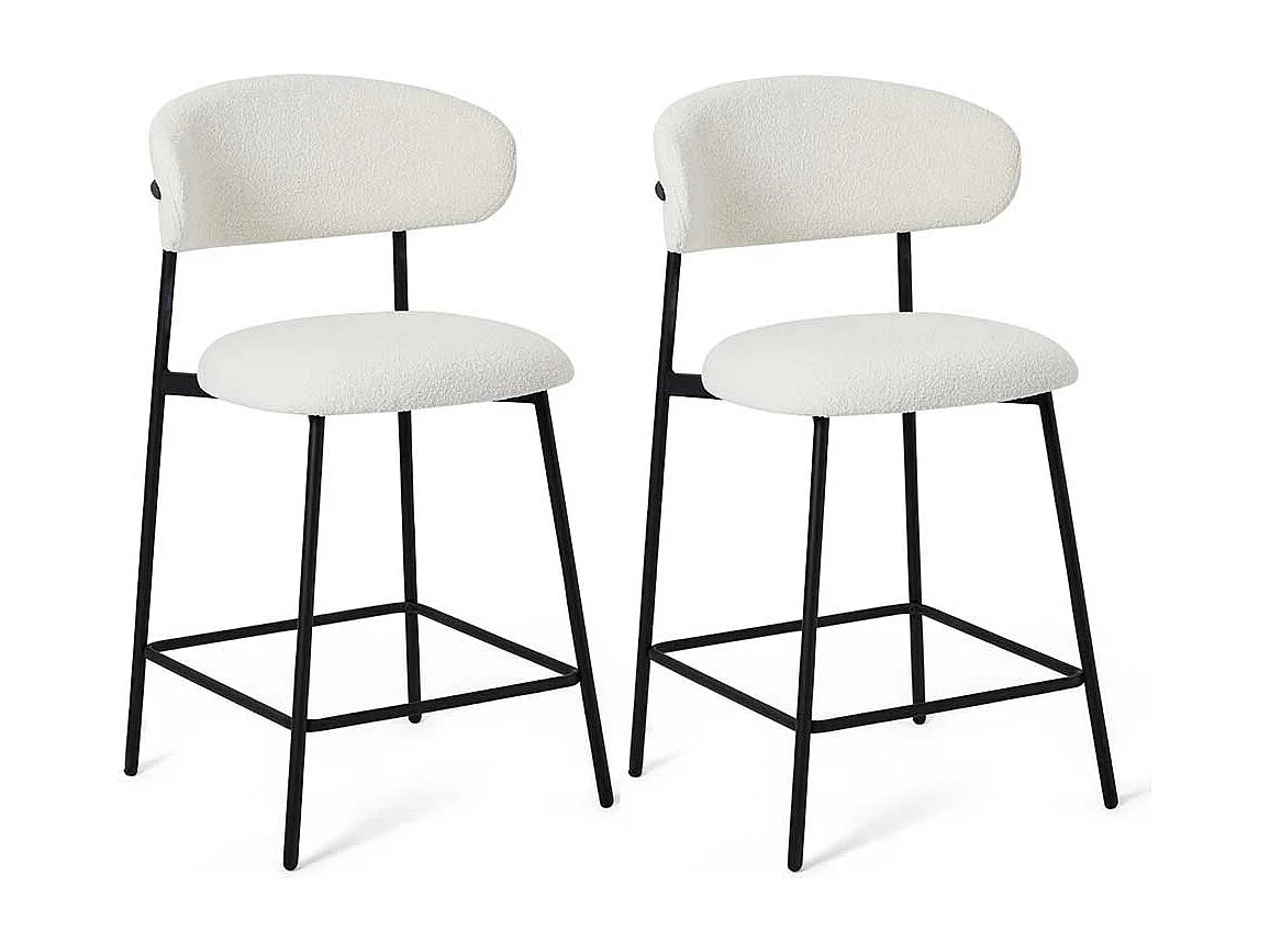 Barhocker Barstuhl mit Fußgestell aus Metall und gepolsterter Rückenlehne (2er Set)