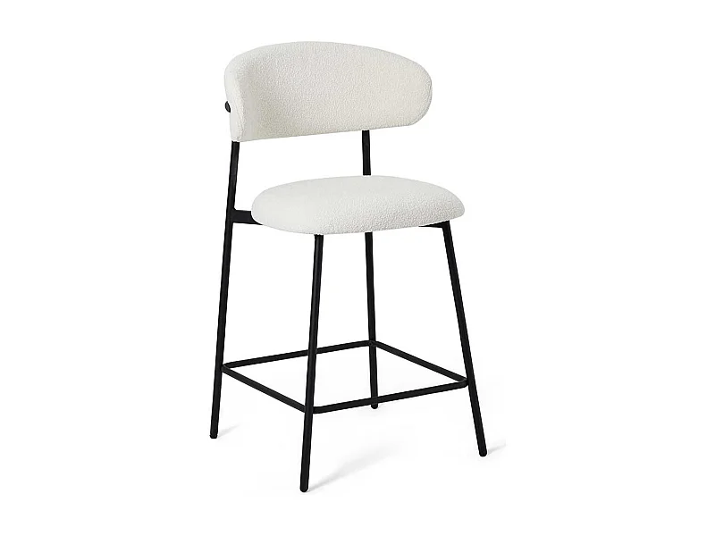 Barhocker Barstuhl mit Fußgestell aus Metall und gepolsterter Rückenlehne (2er Set)