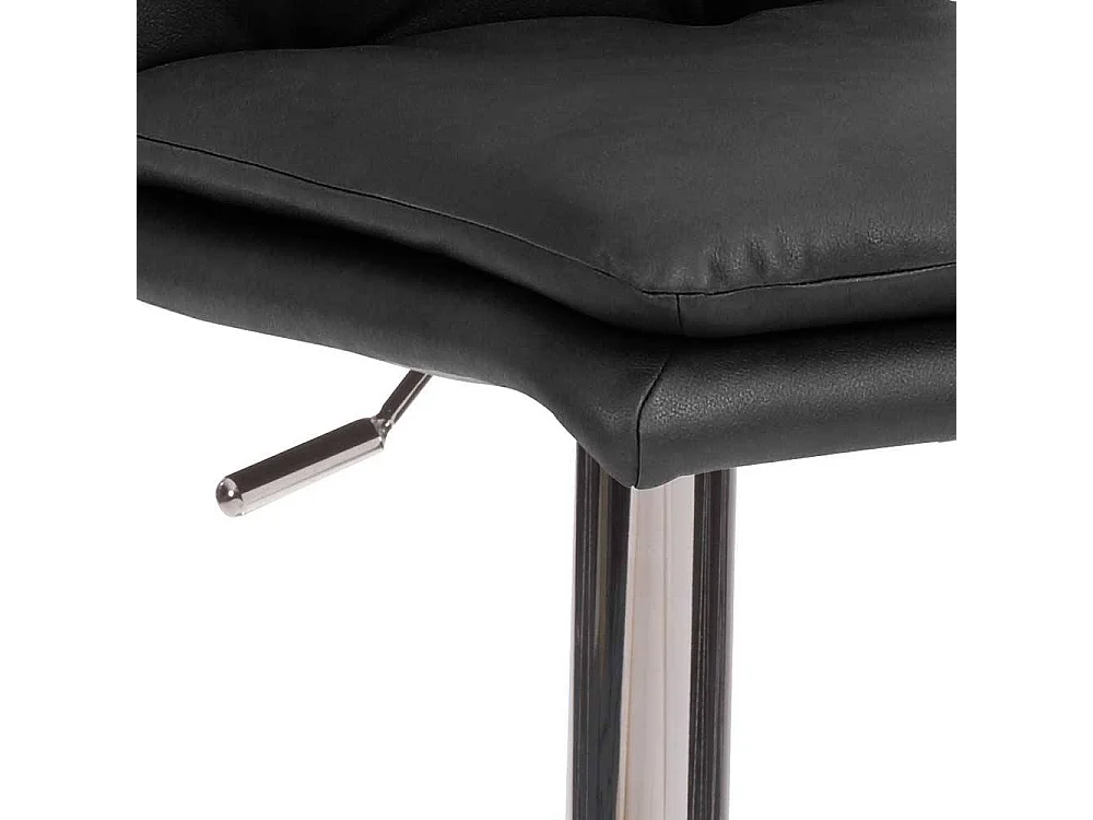 Barhocker mit Rückenlehne in Chromfarben Anthrazit