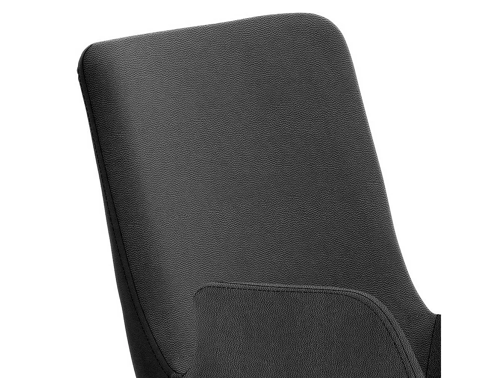 Barstuhl mit Armlehnen Bezug Microfaser Dunkelgrau Tellerfuß Chrom gebürstet