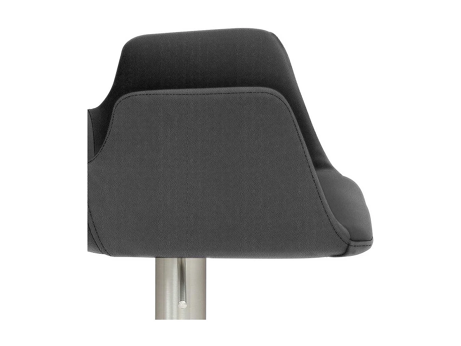 Barstuhl mit Armlehnen Bezug Microfaser Dunkelgrau Tellerfuß Chrom gebürstet
