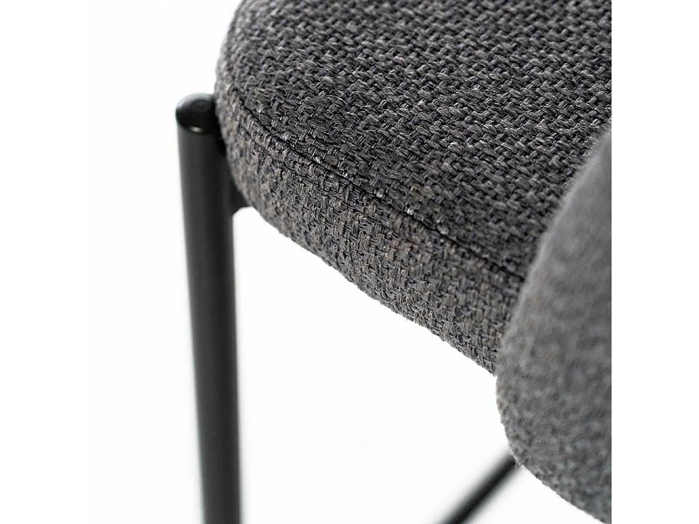 Polsterhocker in Anthrazit und Schwarz mit Rückenlehne (2er Set)