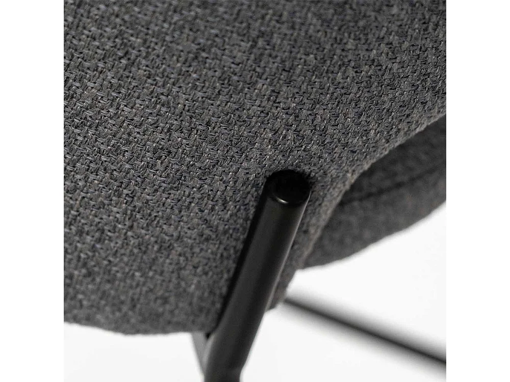 Polsterhocker in Anthrazit und Schwarz mit Rückenlehne (2er Set)