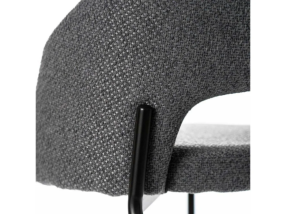 Polsterhocker in Anthrazit und Schwarz mit Rückenlehne (2er Set)