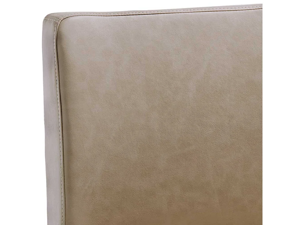 Barhocker höhenverstellbar aus Kunstleder in Beige Edelstahl