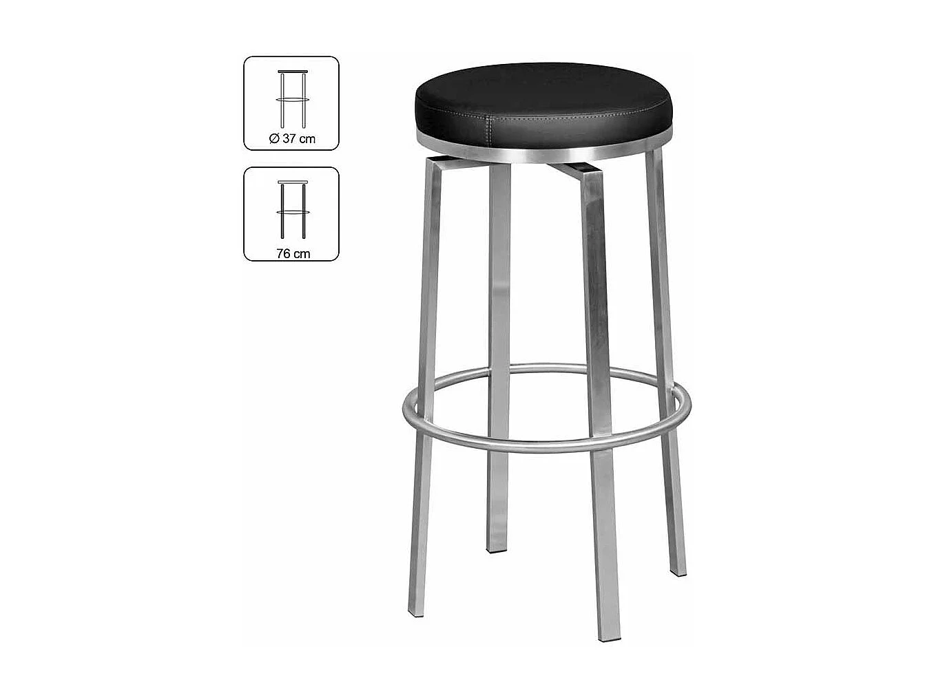 Tresenhocker in Schwarz rund drehbar