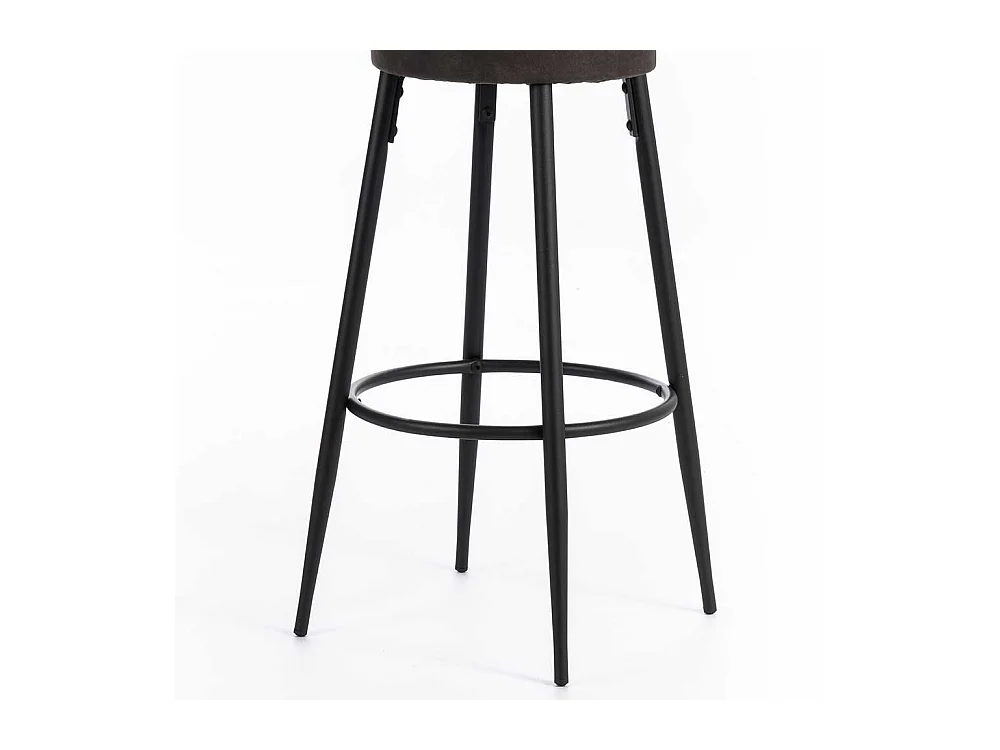 Design Barhocker in Dunkelgrau und Schwarz rund (2er Set)