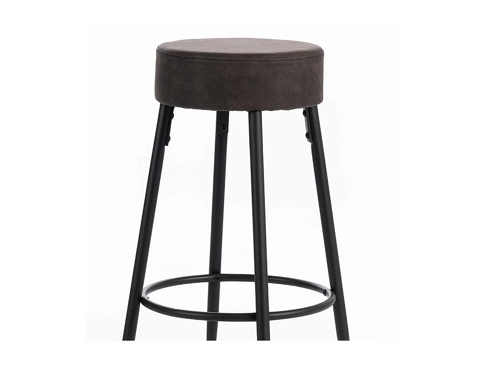 Design Barhocker in Dunkelgrau und Schwarz rund (2er Set)