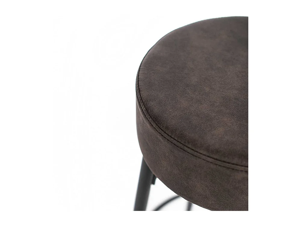 Design Barhocker in Dunkelgrau und Schwarz rund (2er Set)