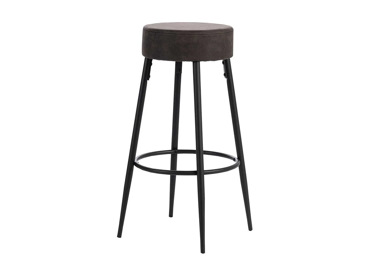 Design Barhocker in Dunkelgrau und Schwarz rund (2er Set)