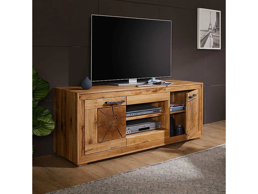 TV Board aus Wildeiche Massivholz 150 cm breit