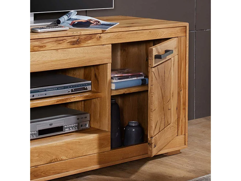TV Board aus Wildeiche Massivholz 150 cm breit