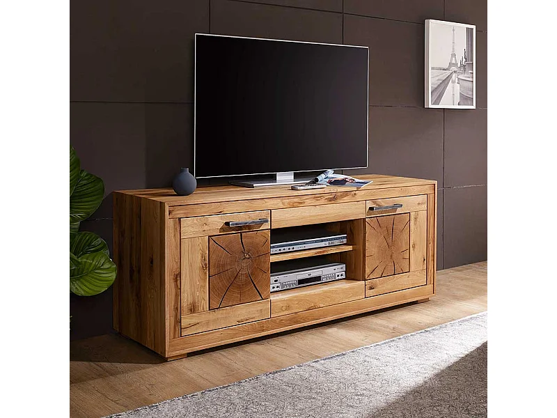 TV Board aus Wildeiche Massivholz 150 cm breit