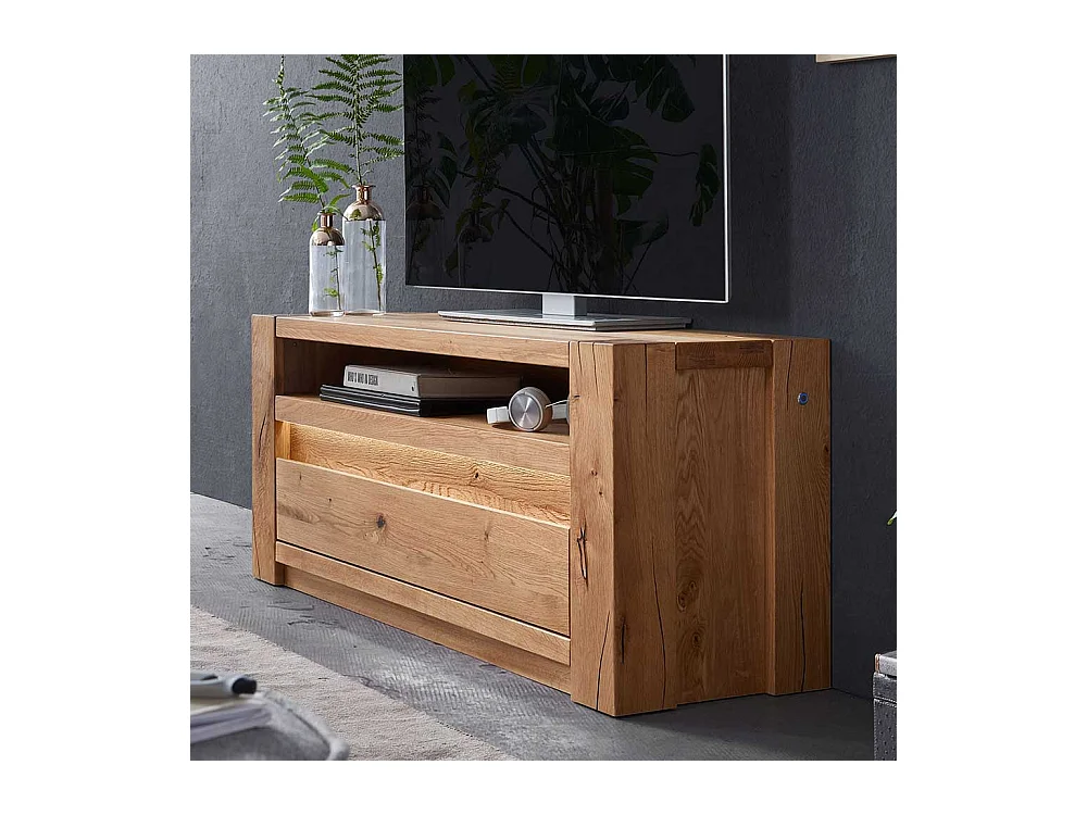 Fernsehboard aus Wildeiche Massivholz LED Beleuchtung