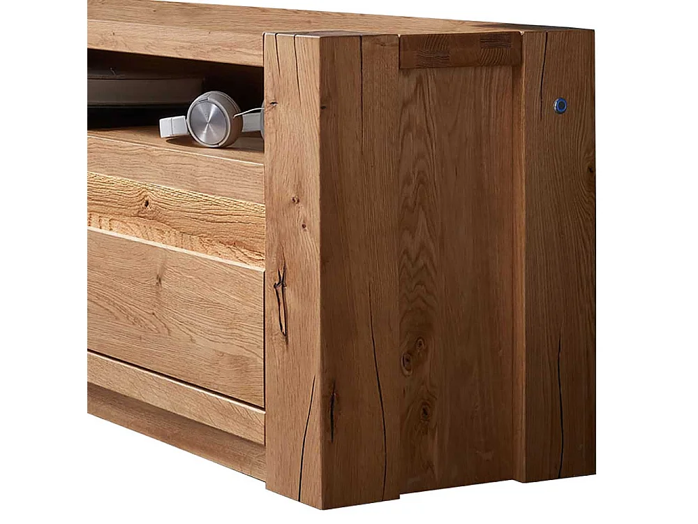 Fernsehboard aus Wildeiche Massivholz LED Beleuchtung