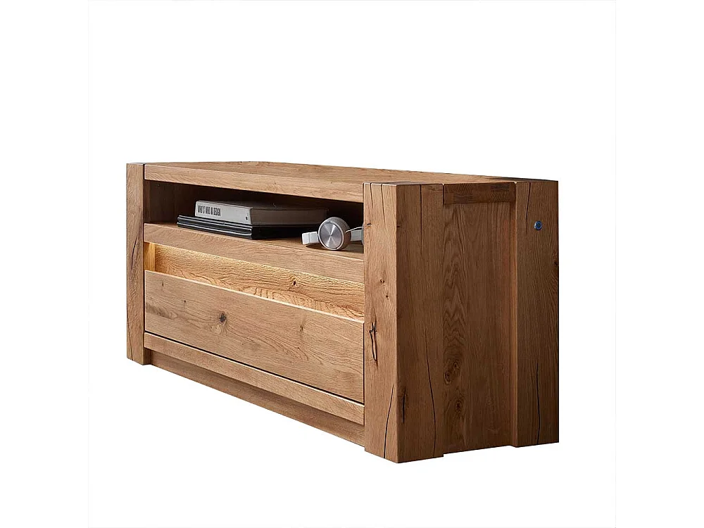 Fernsehboard aus Wildeiche Massivholz LED Beleuchtung