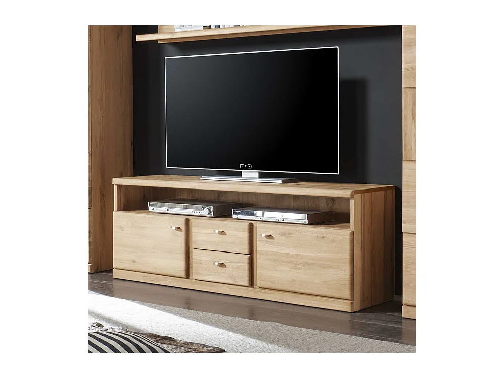 TV Board aus Wildeiche Schubladen