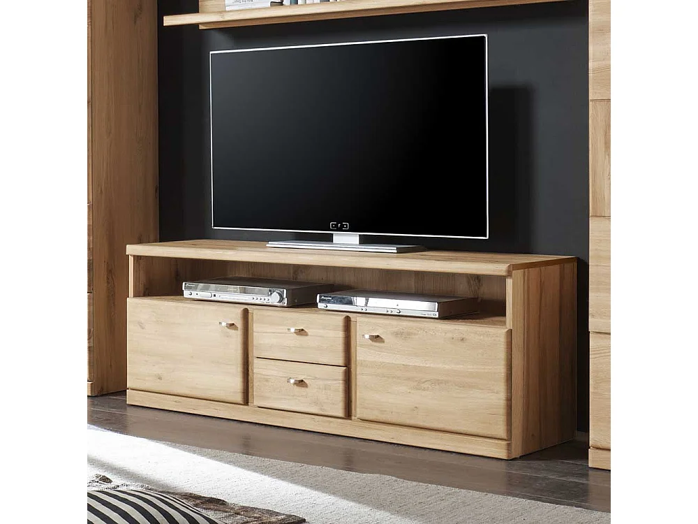 TV Board aus Wildeiche Schubladen
