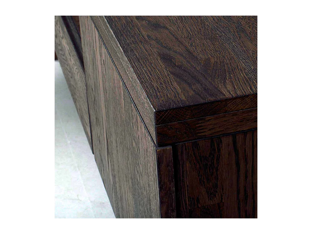 TV Unterschrank in dunkel lackiert und gebürstet Eiche massiv