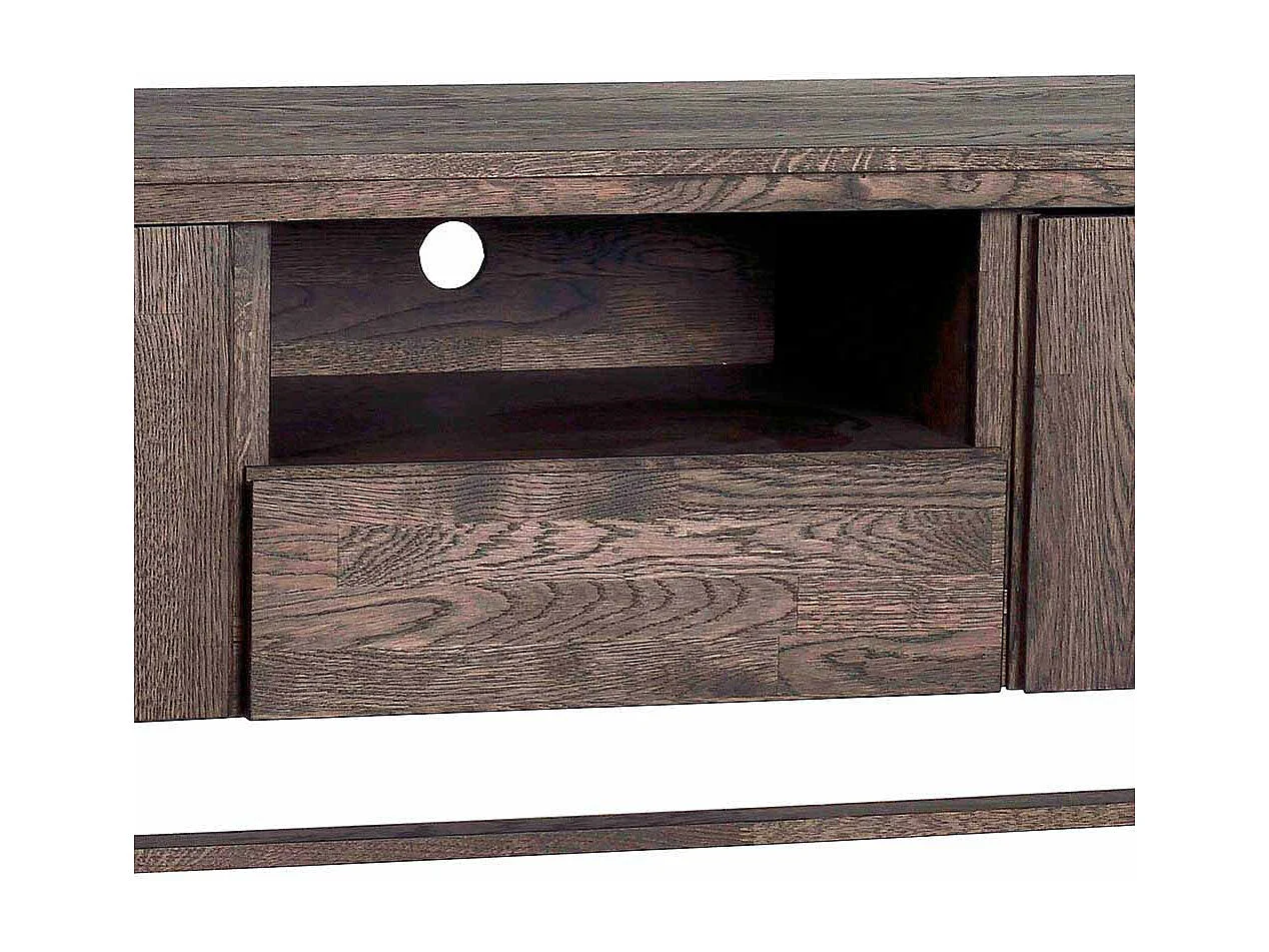 TV Unterschrank in dunkel lackiert und gebürstet Eiche massiv