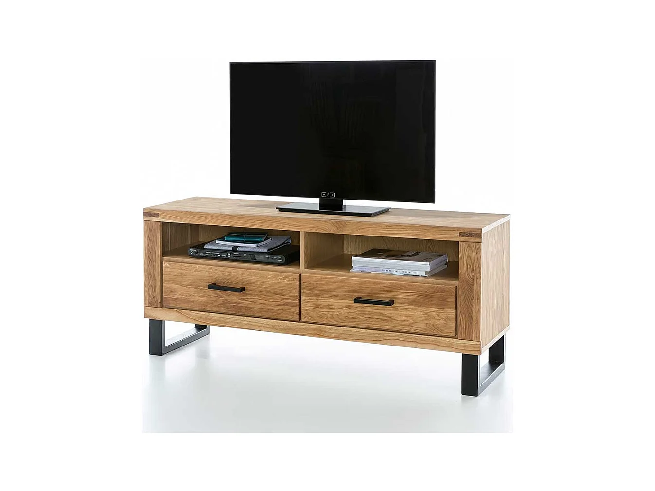 Fernsehboard aus Wildeiche teilmassiv geölt zwei Schubladen