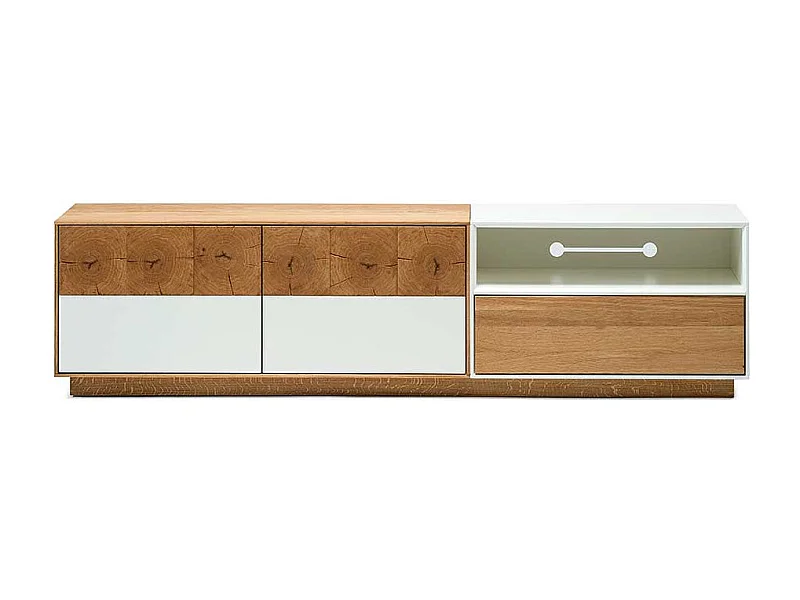 Fernsehtisch in Weiß Eiche Massivholz