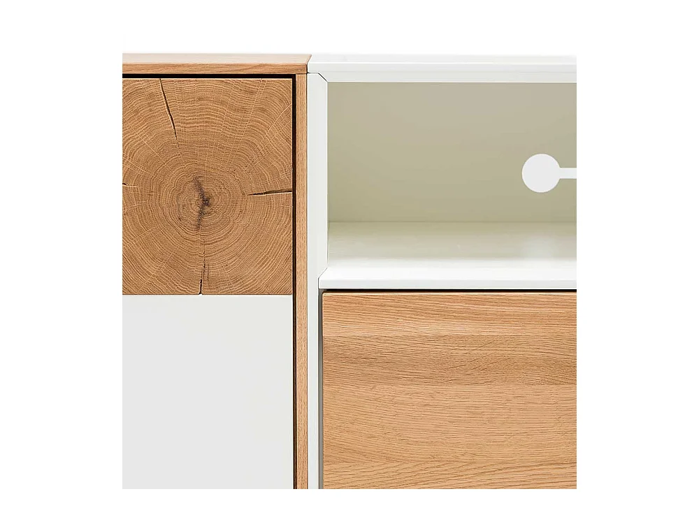 Fernsehtisch in Weiß Eiche Massivholz