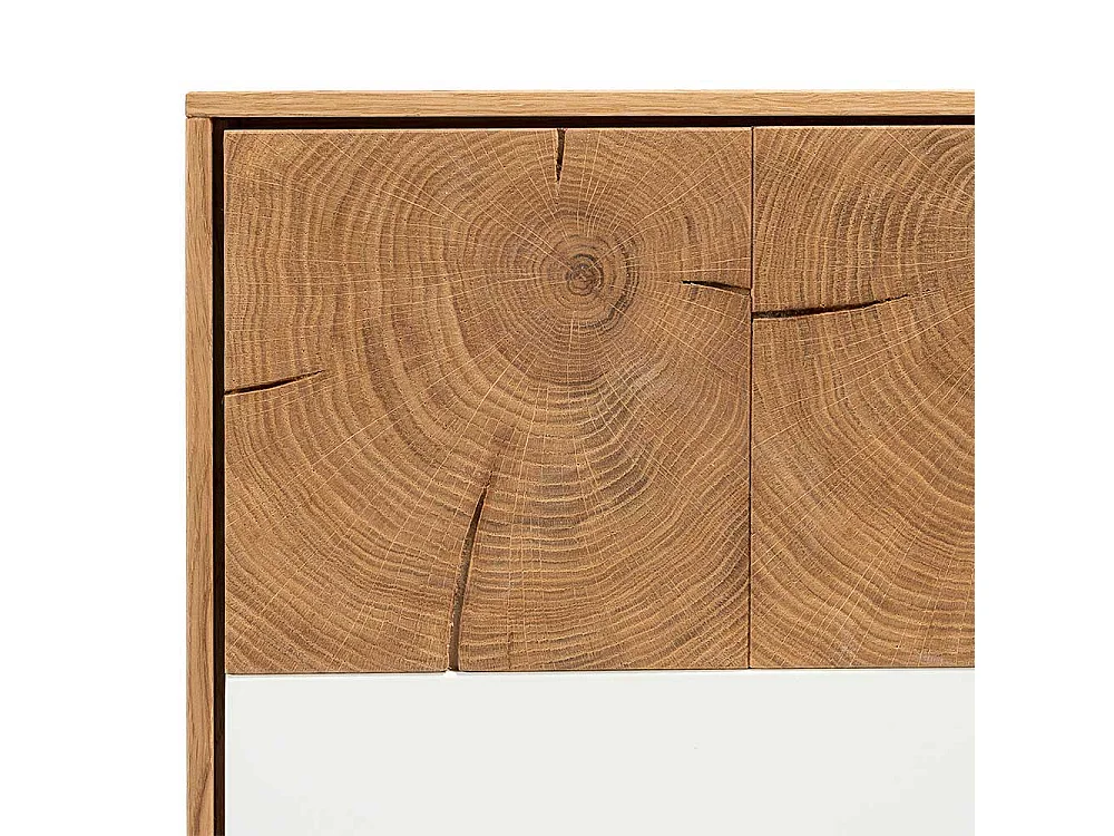 Fernsehtisch in Weiß Eiche Massivholz