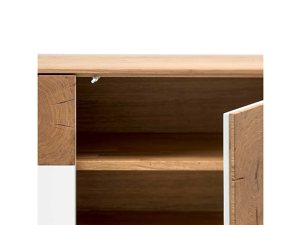 Fernsehtisch in Weiß Eiche Massivholz