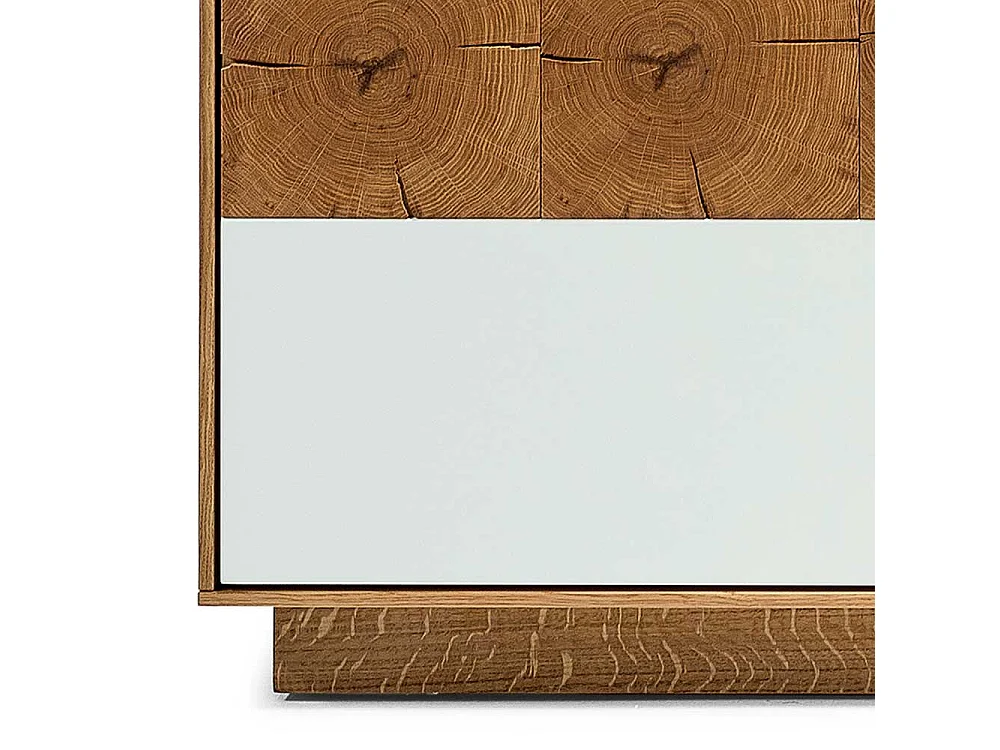 Fernsehtisch in Weiß Eiche Massivholz