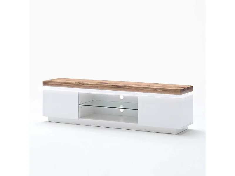 TV-Lowboard in Weiß LED Beleuchtung