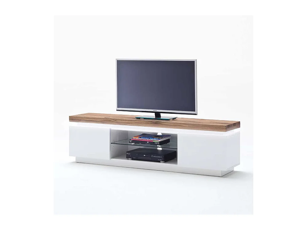 TV-Lowboard in Weiß LED Beleuchtung