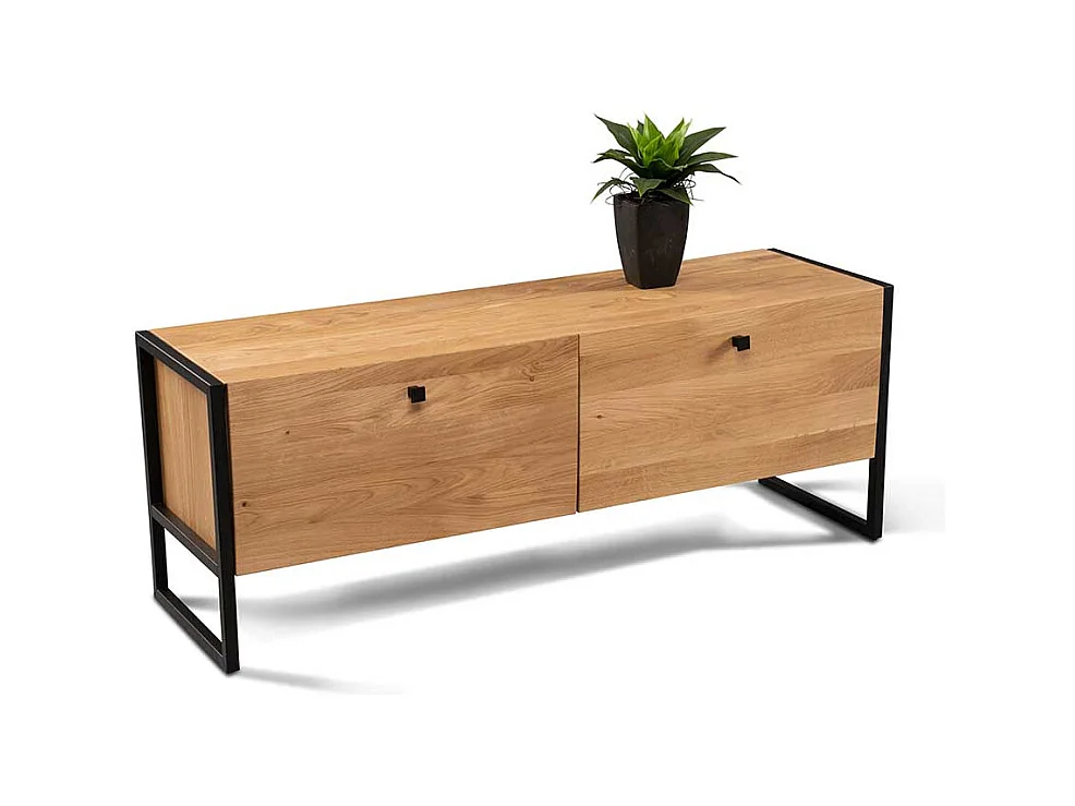 TV Sideboard Fernsehboard mit zwei Klappen und Metallgriffen