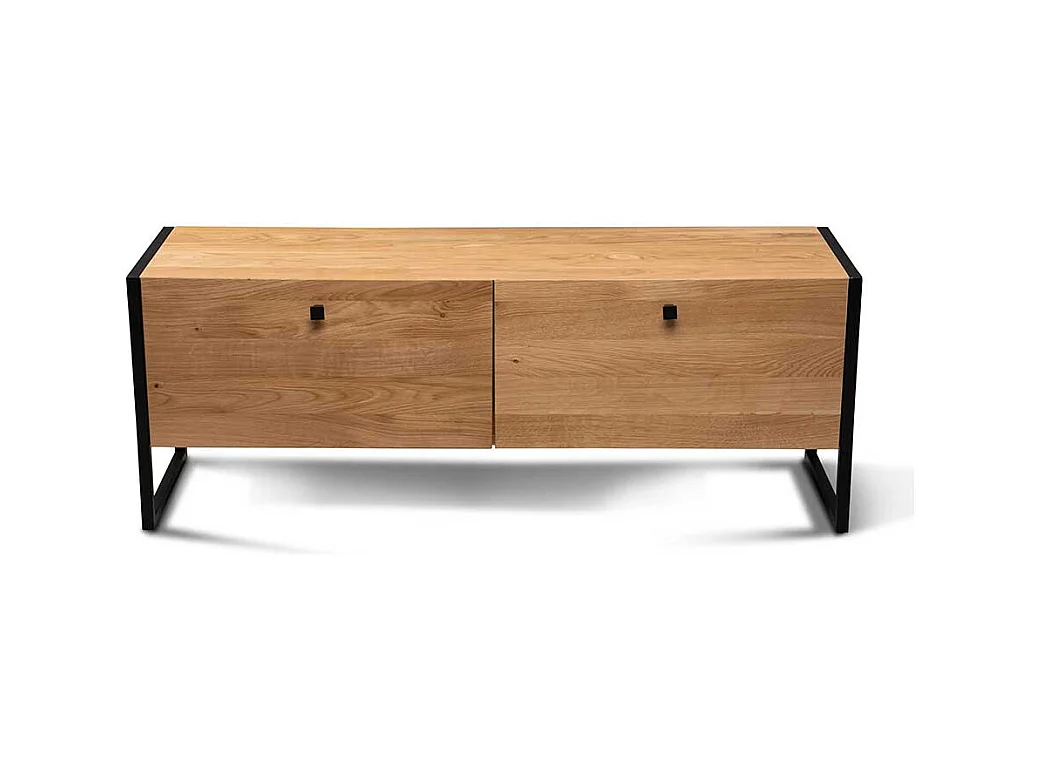 TV Sideboard Fernsehboard mit zwei Klappen und Metallgriffen