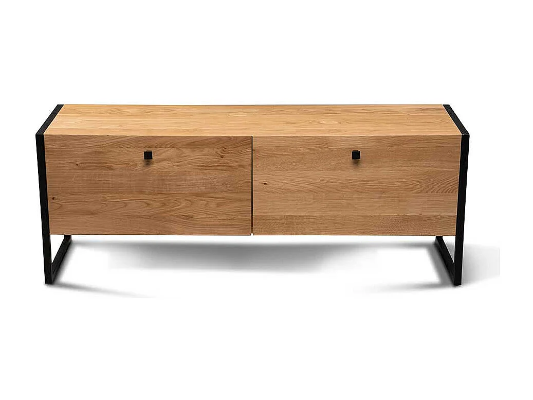 TV Sideboard Fernsehboard mit zwei Klappen und Metallgriffen
