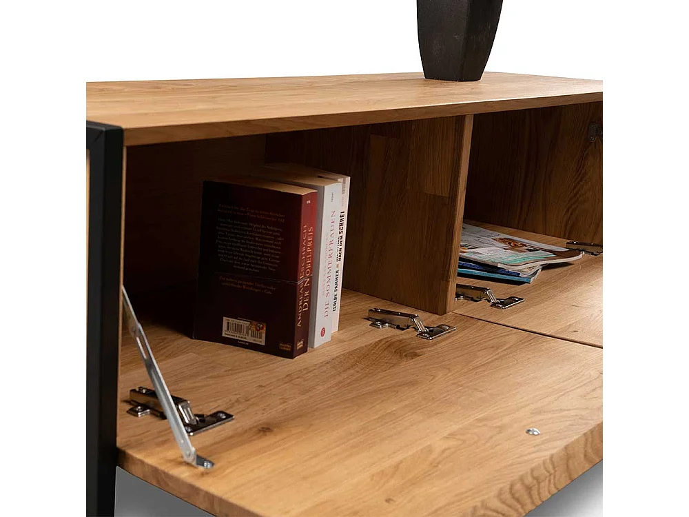 TV Sideboard Fernsehboard mit zwei Klappen und Metallgriffen