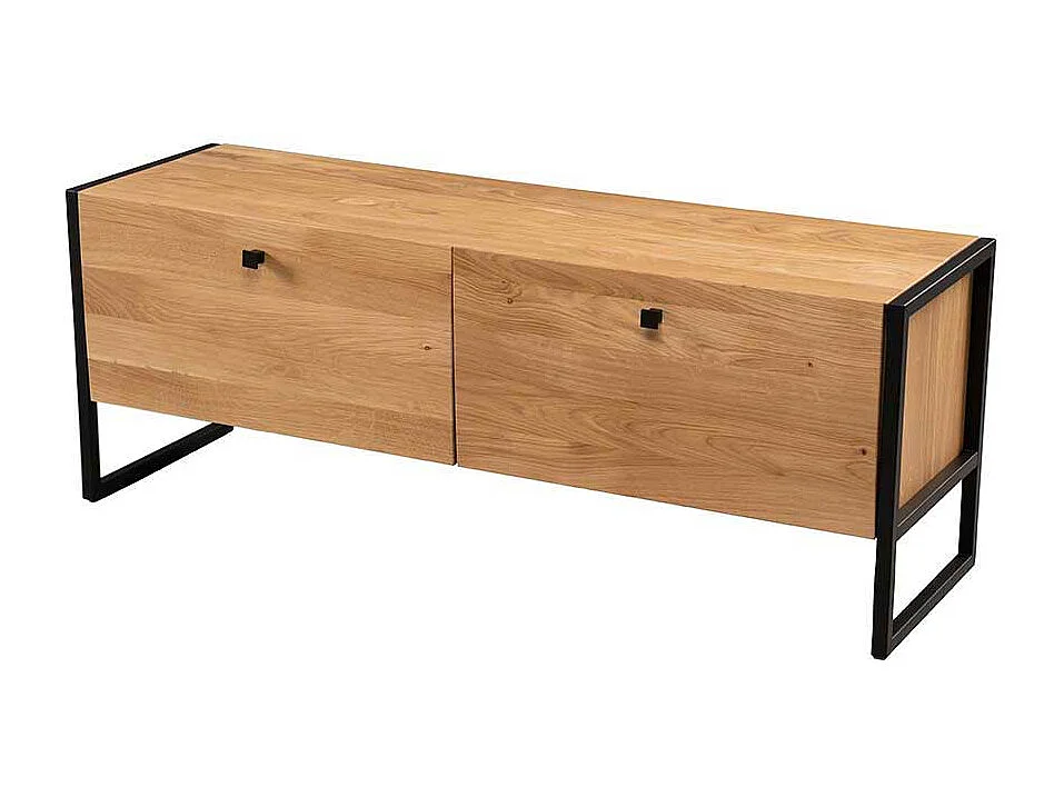 TV Sideboard Fernsehboard mit zwei Klappen und Metallgriffen