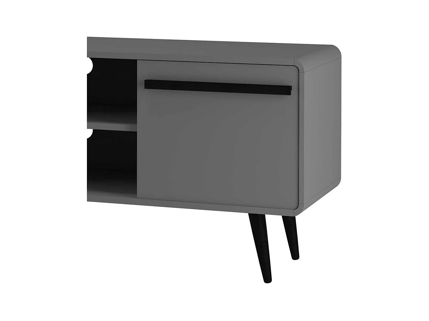 TV Board Lowboard mit Türen grau foliert