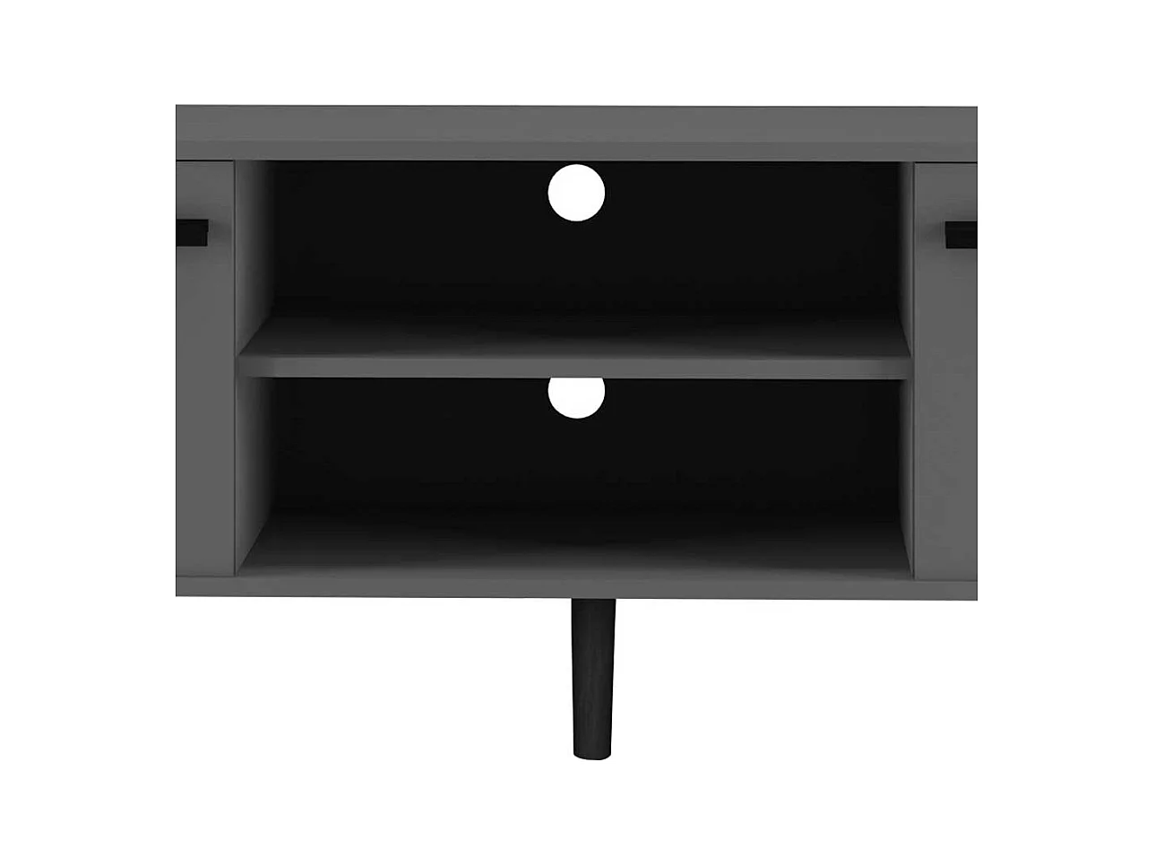 TV Board Lowboard mit Türen grau foliert