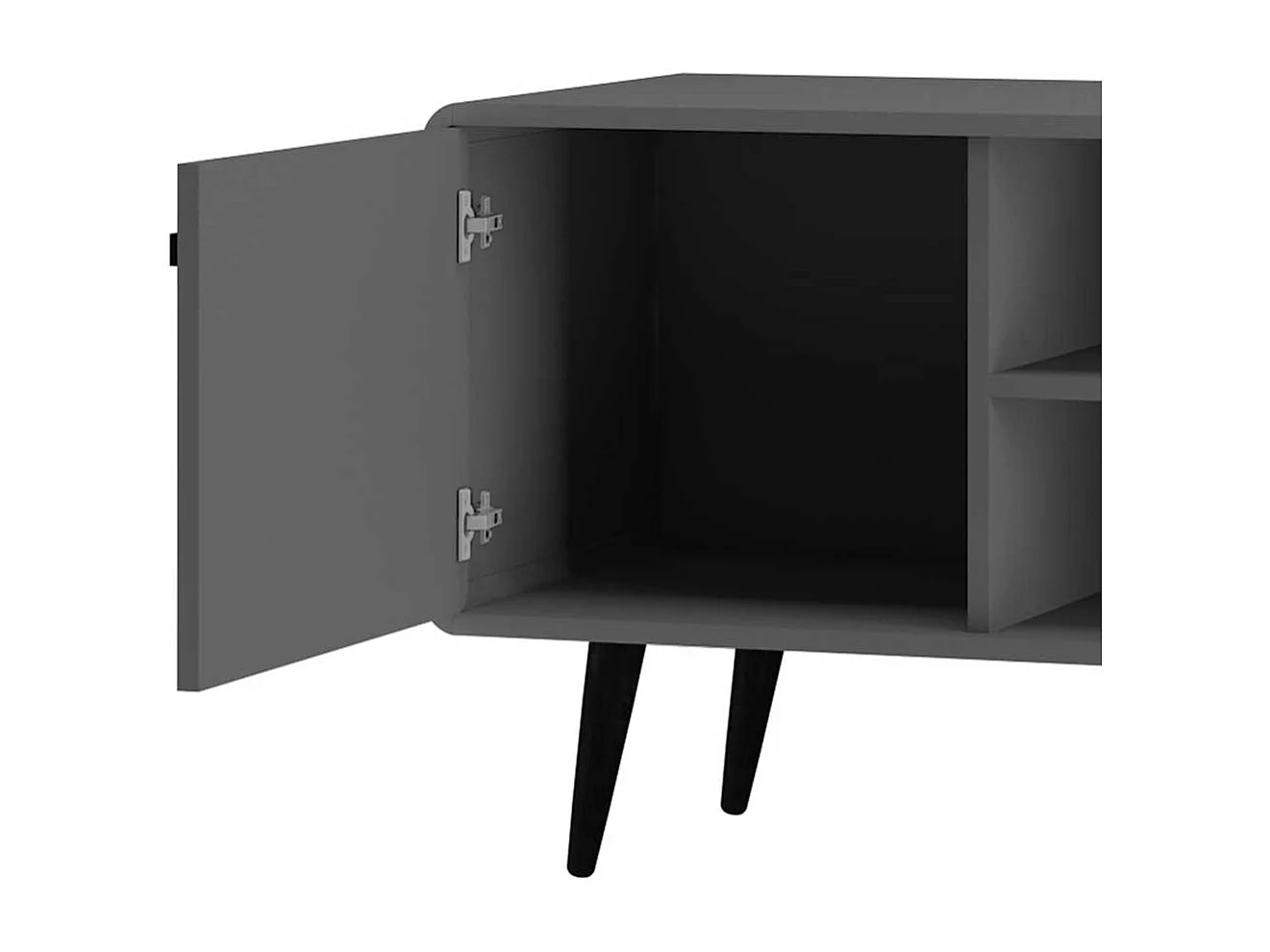 TV Board Lowboard mit Türen grau foliert