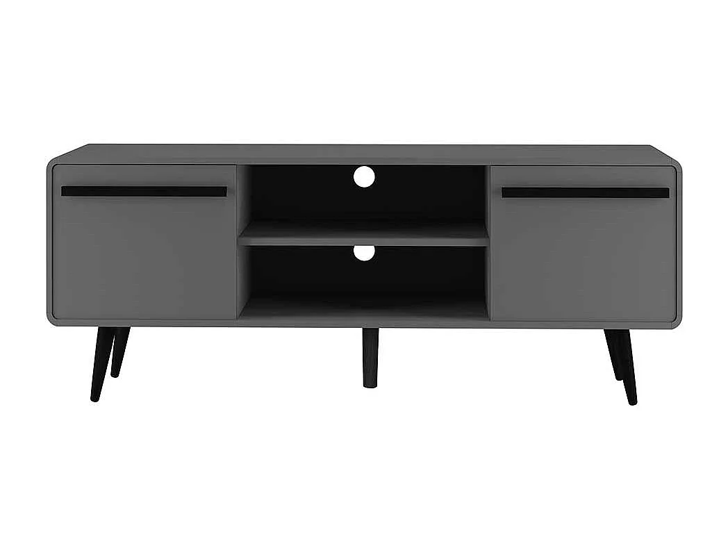 TV Board Lowboard mit Türen grau foliert