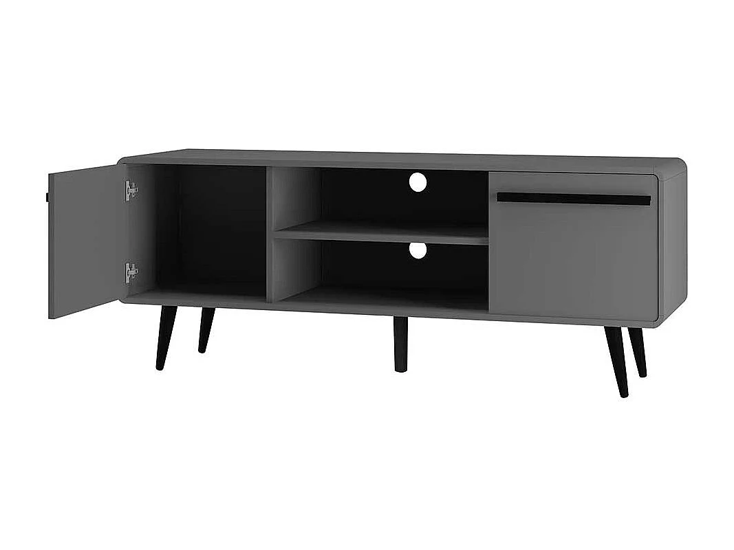 TV Board Lowboard mit Türen grau foliert