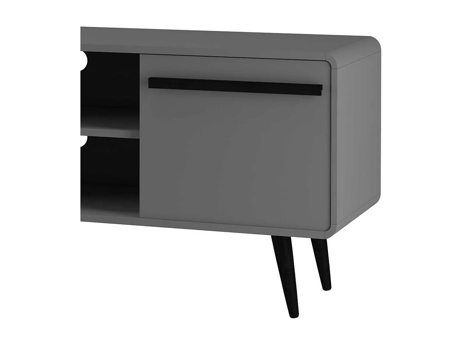 TV Board Lowboard mit Türen grau foliert