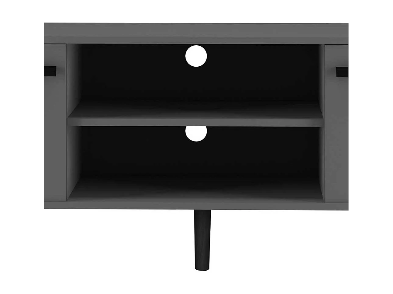 TV Board Lowboard mit Türen grau foliert