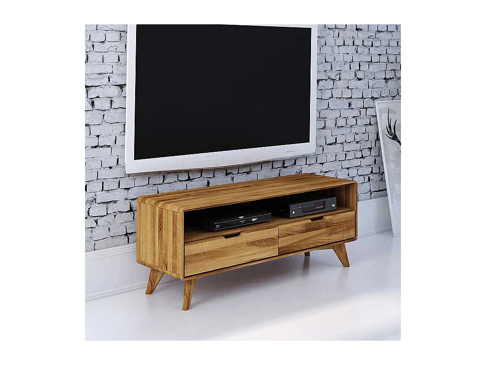 Fernsehtisch aus Wildeiche Massivholz 120 cm breit